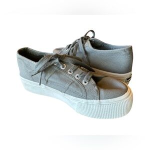 Superga platform canvas sneakers in gray